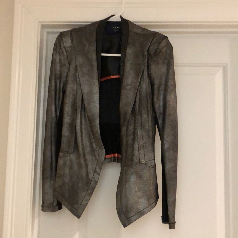 Gun metal blazer with snake print